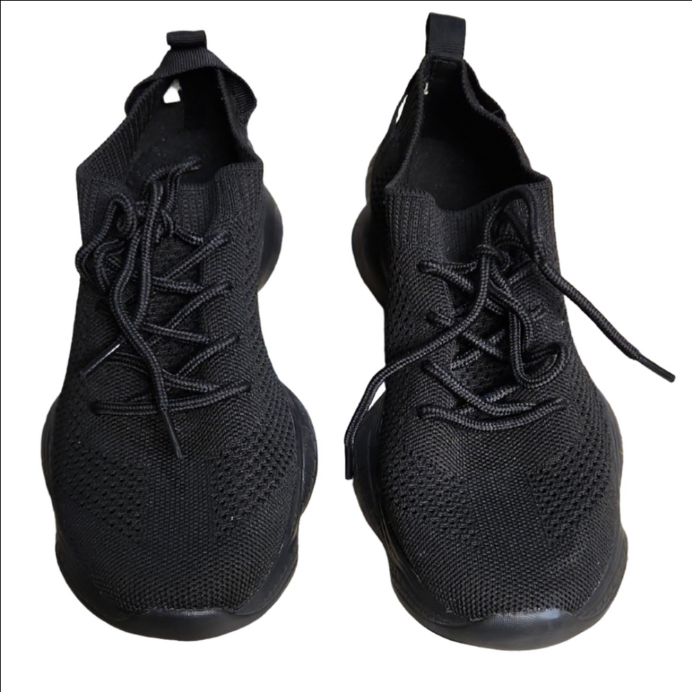 Black Knit Sneakers.